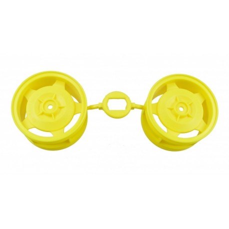 TAMIYA BUGGY REAR STAR-DISH WHEELS (FLUOR.YEL.)