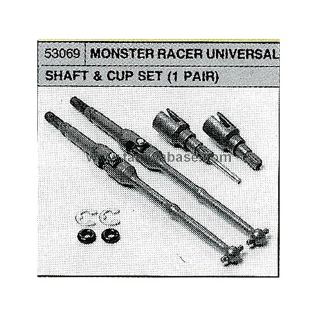 TAMIYA MONSTER RACER UHIVERSAL SHAFT & CUP SET (1 PAIR)