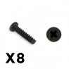 FTX OUTBACK MINI 3.0 ROUND HEA D SELF TAPPING SCREW 2X8 (8PC)