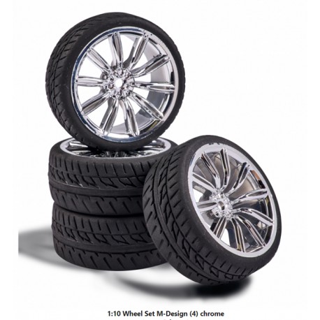 CARSON 1/10 WHEEL SET M-DESIGN (CHROME)