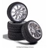 CARSON 1/10 WHEEL SET M-DESIGN (CHROME)