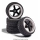 CARSON 1/10 WHEEL SET 5 SPOKE (BLACK/WHITE)