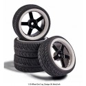 CARSON 1/10 WHEEL SET 5 SPOKE (BLACK/WHITE)