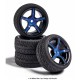 CARSON 1/10 WHEEL SET 5 SPOKE (BLUE/BLACK)