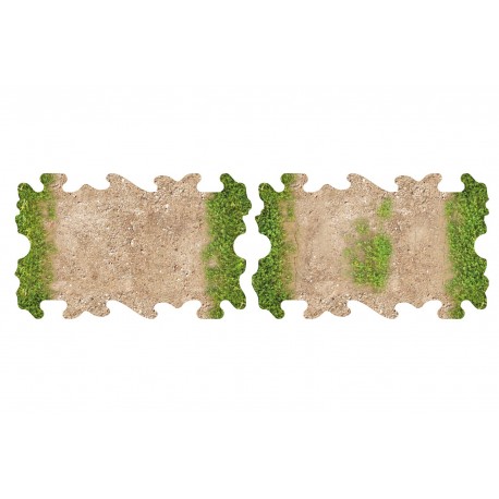 2x Cuartos De Recta De Tierra Y Hierba Para Circuito 1/24 1/18 RC Crawler Park