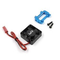 YEAH RACING ALUMINUM MOTOR FAN MOUNT BRACE BLUE W/YA-0180 FAN FOR TAMIYA XV-01