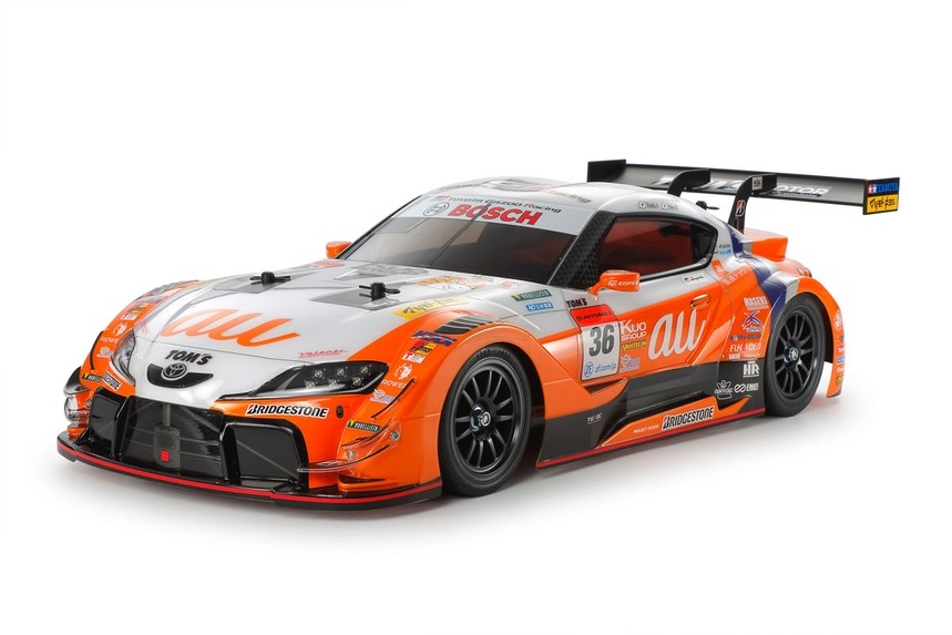 Tamiya 51678 Carrosserie Toyota Toms's GR Supra, Non Peinte, Livrée