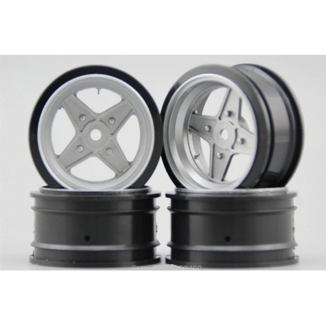 4 LLANTAS 1/10RC TARGA SILVER