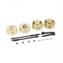 AXIAL SCX24 6MM BRASS WHEEL WEIGHT WITH HEX ADAPTOR AND DRIVE SHAFTS (4PCS)