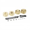 AXIAL SCX24 6MM BRASS WHEEL WEIGHT WITH HEX ADAPTOR AND DRIVE SHAFTS (4PCS)