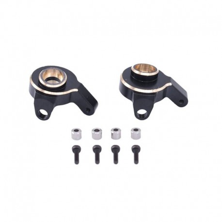 AXIAL SCX24 BRASS FRONT STEERING KNUCKLES BLACK/GOLD 7G (2PCS)