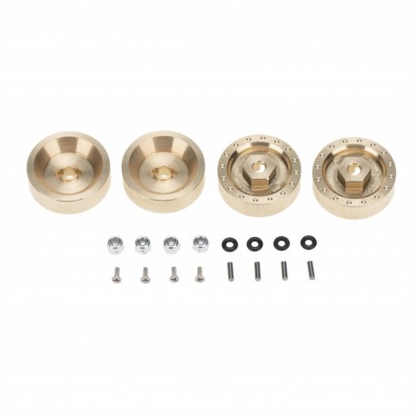 AXIAL SCX24 6MM BRASS WHEEL WEIGHT WITH HEX ADAPTOR (4PCS)