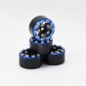 AXIAL SCX24 CNC ALUMINUM SCREWS-STYLE BEADLOCK WHEELS BLUE (4PCS)