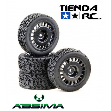 Absima 1:10 Wheel Set "Rally Winded Design" black (4)