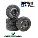 Absima 1:10 Wheel Set "Rally Winded Design" black (4)