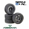 Absima 1:10 Wheel Set "Rally Winded Design" black (4)