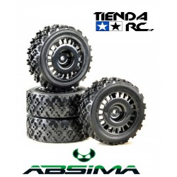 Absima 1:10 Wheel Set "Rally Block Design" black (4)