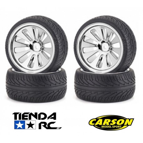 CARSON On-road tyre set, chrome (4) C V-10B