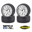 CARSON On-road tyre set, chrome (4) C V-10B