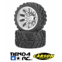 CARSON Tyre/ wheel rim set Off-Road C V-10T Chrome (2)