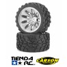 CARSON Tyre/ wheel rim set Off-Road C V-10T Chrome (2)