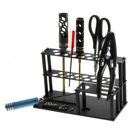 RCPARTS SOPORTE HERRAMIENTAS CON BANDEJA TORNILOS NEGRA 194X110X89MM
