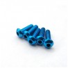 Hiro Seiko M3x12 Alloy Hex Socket Button Head Screw  [T-Blue] ( 5 pcs)