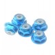 Hiro Seiko 2mm Alloy Flange Nylon Nut [T-Blue] ( 5 pcs)