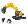 EXCAVADORA HUINA 1535-1 1/14 PALA METALICA 2,4GHZ + MARTILLO + PINZA
