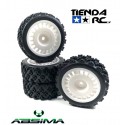 Absima 1:10 Wheel Set "Rally Block Design" white (4)