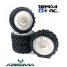 Absima 1:10 Wheel Set "Rally Block Design" white (4)