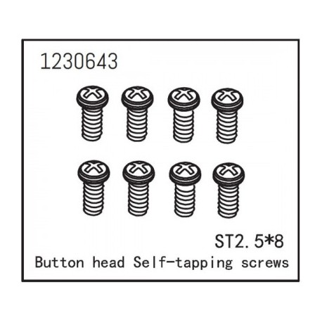 ABSIMA Button Head Screws - Selftapping M2.5*8