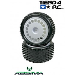 ABSIMA 1:10 Buggy Wheel Set "Mini Pin" rear white (2)