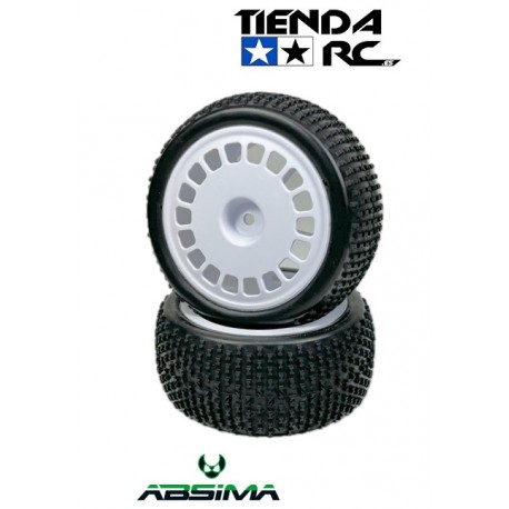ABSIMA 1:10 Buggy Wheel Set "Mini Block" rear white 2
