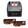 SPEKTRUM Smart Powerstage 4S: (2) G2 5000mAh 2S LiPo IC5 & S2100 Charger EU