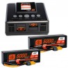 SPEKTRUM Smart Powerstage 6S Surface Bundle: (2) G2 5000mAh 3S LiPo IC5 & S250 Charger EU