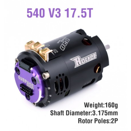 ROCKET RC 17 .5T 540 V3 STOCK SPEC SENSORED BRUSHLESS MOTOR
