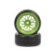 HPI Falken Azenis Drift Tire Premounted on HRE C90 Wheel Green (6mm OS) 4pcs