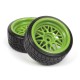 HPI Falken Azenis Drift Tire Premounted on HRE C90 Wheel Green (6mm OS) 4pcs