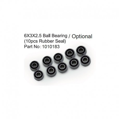 ABSIMA 6X3X2.5 Ball Bearing ( 10pcs Rubber Seal ) 1010183
