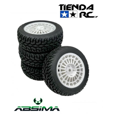 ABSIMA 1:10 Wheel Set ""Rallye Street Design"" white (4)