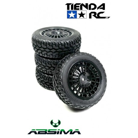 ABSIMA 1:10 Wheel Set ""Rallye Street Design"" black (4)