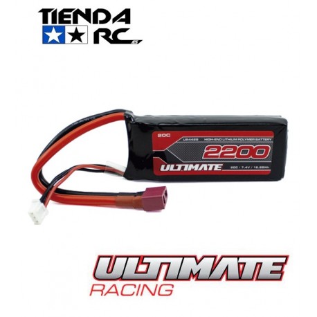 ULTIMATE 7.4v. 2200 mAh 20C LiPo BATTERY SOFT CASE MINI PACK T-DEAN