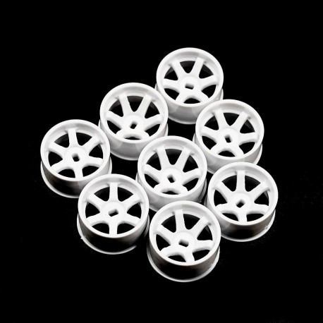 Yeah Racing Plastic Wide Rim Set 11mm (Offset 0 +1 +2 +3) White For 1/28 AWD Mini-Z