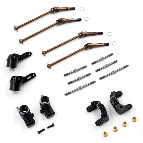 Yeah Racing Aluminum Essential Conversion Kit Black For Optima Mid / Turbo Optima / Javelin / Optima Pro