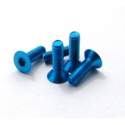 Hiro Seiko Alloy Hex Socket Flat Head Screw M3x12 [T-Blue] ( 5 pcs)