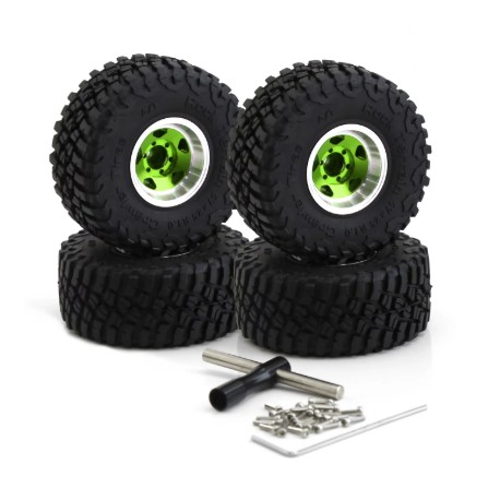 RS RC Tyres S3 & Alu Wheels 1,0 Beadlock 1/24 (Green)