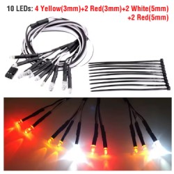 SET DE LUCES LED CON SOPORTES DE 3 Y 5MM (10U)