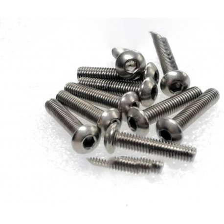 TITANIUM M3X12 BUTTON HEAD HEX SCREW (10 PCS)