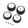 Losi Tires & Wheels Mounted, White: Micro-B